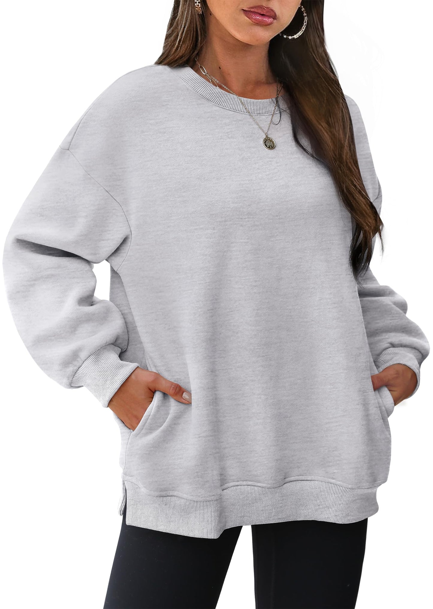 Oversized Crewneck Sweatshirts Met Zakken