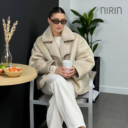 Oversized Leren Look Winterjas