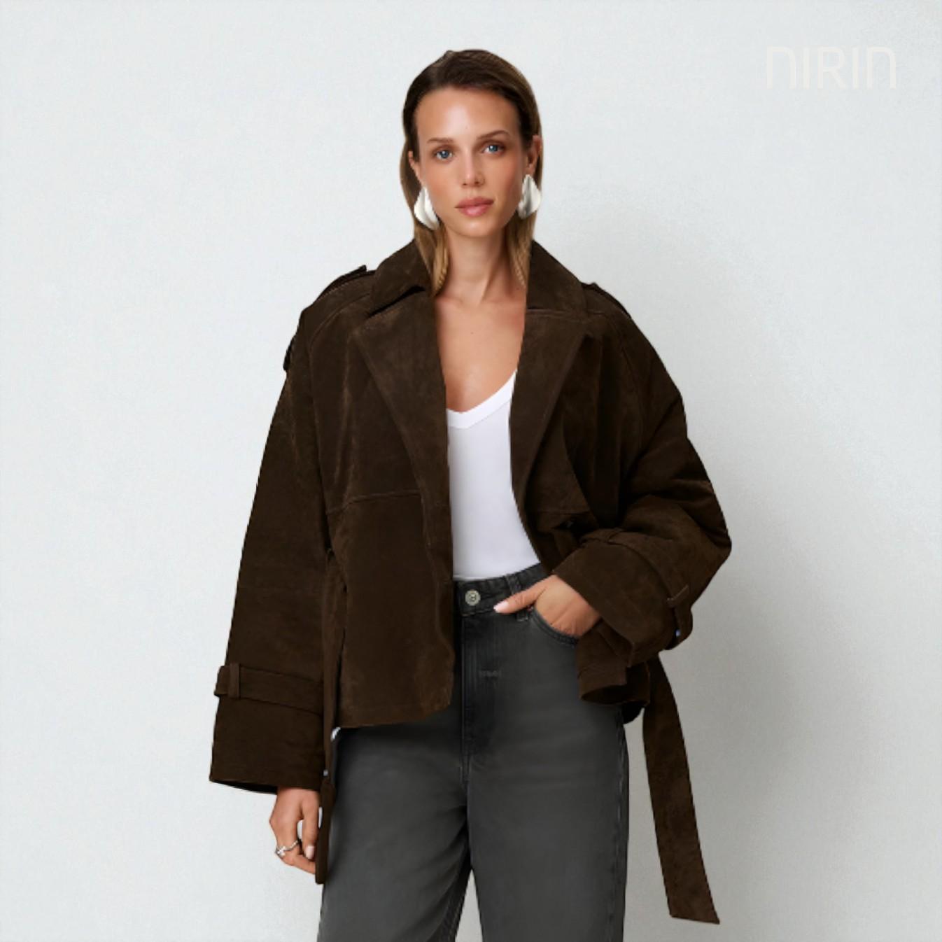 SUZE Cropped Trench Coat