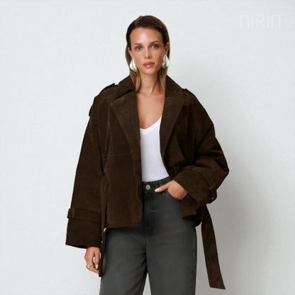 SUZE Cropped Trench Coat