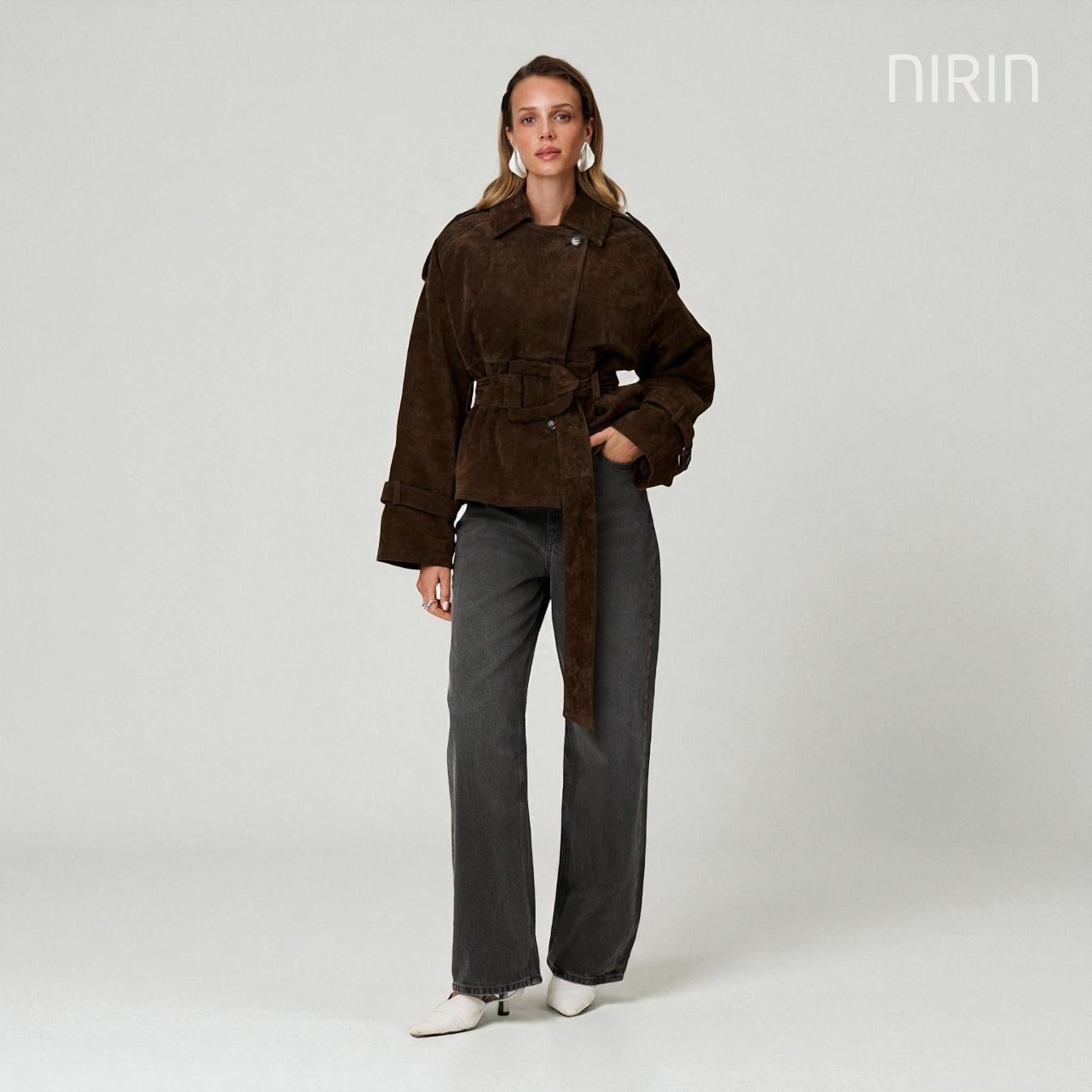 SUZE Cropped Trench Coat