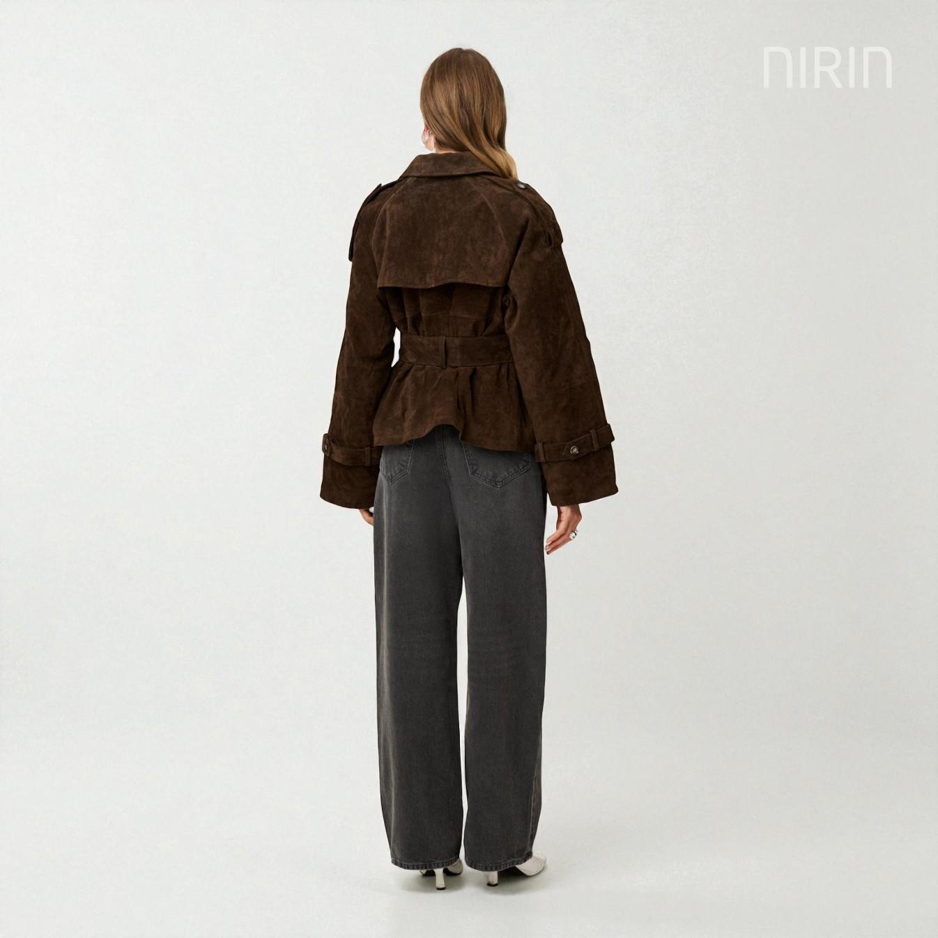 SUZE Cropped Trench Coat