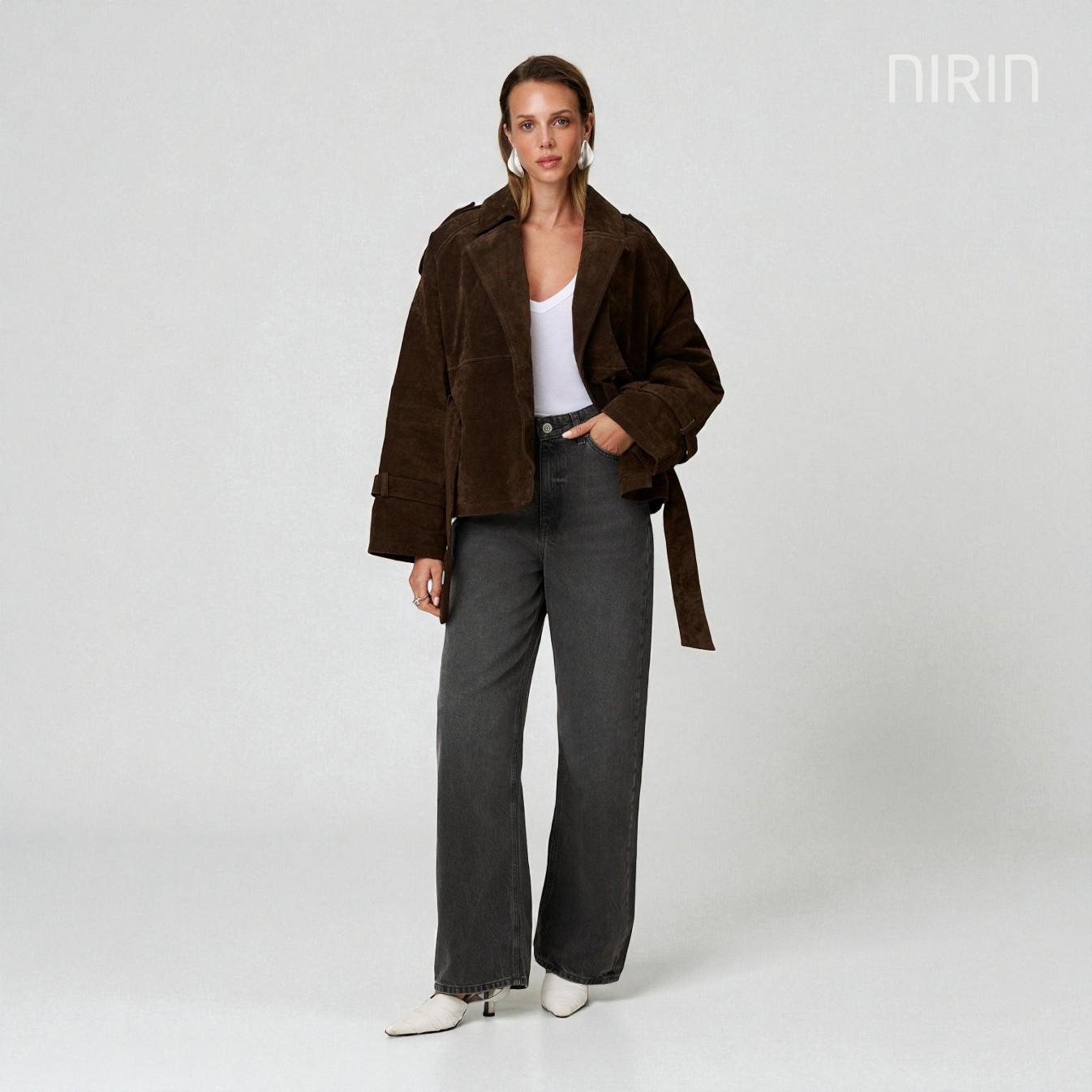 SUZE Cropped Trench Coat