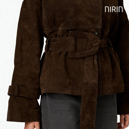 SUZE Cropped Trench Coat