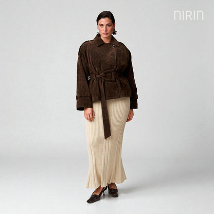 SUZE Cropped Trench Coat