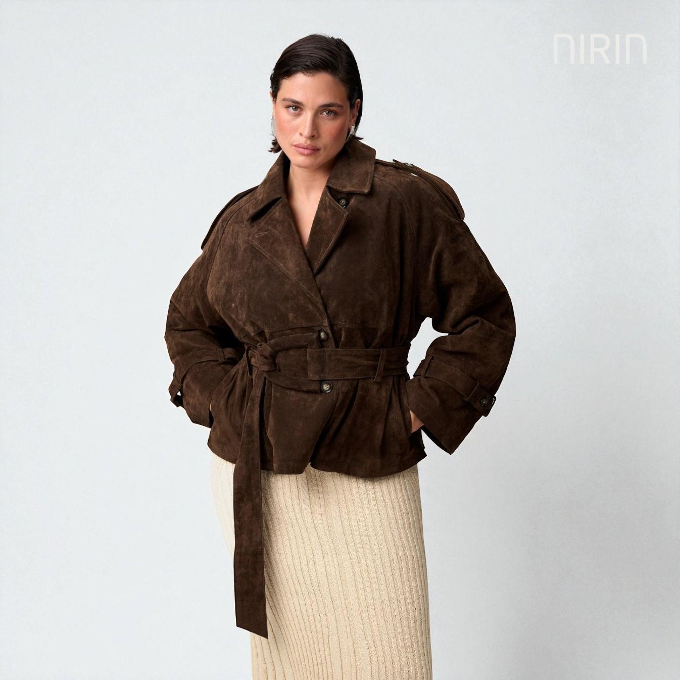 SUZE Cropped Trench Coat