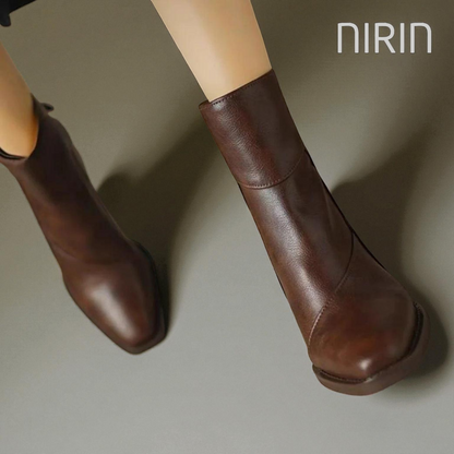 Leren Block Heel Laarzen