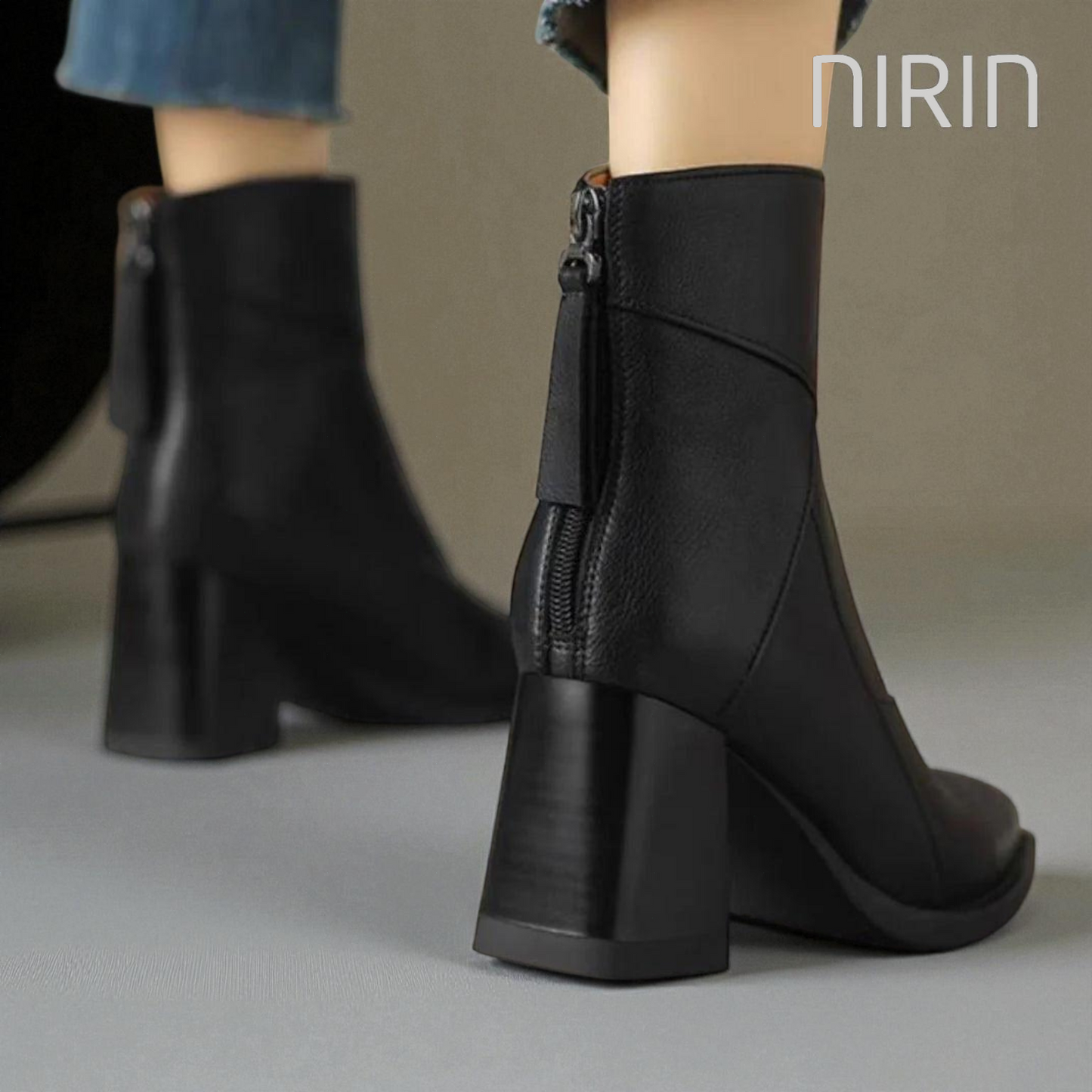 Leren Block Heel Laarzen