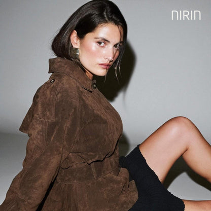 SUZE Cropped Trench Coat